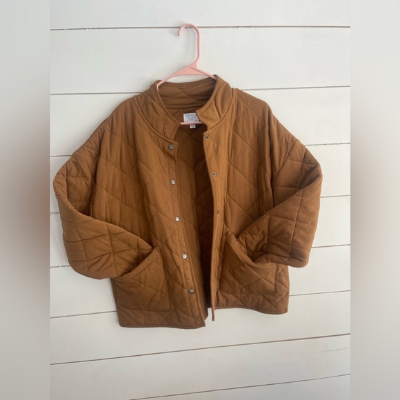 Khaki colored quilted jacket - Picture 2 of 3